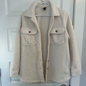 White Sherpa Shacket